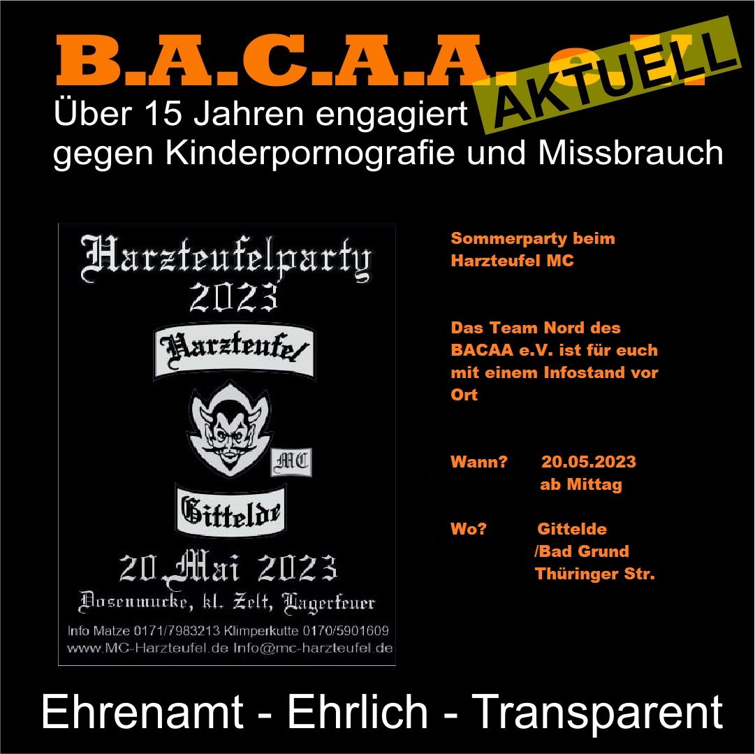 Harzteufel BACAA Infostand Sommerparty