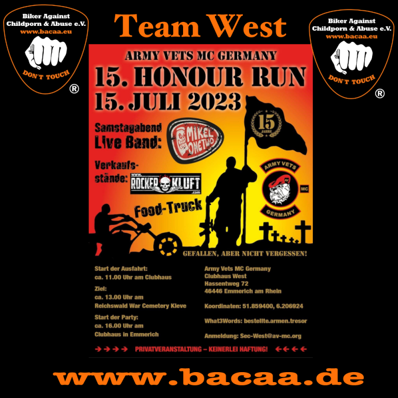 NRW – 15. Honor Run – Army Vets MC 🗓 🗺