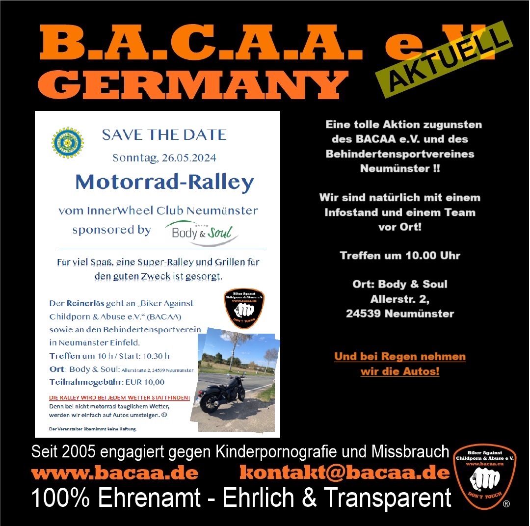 Motorradralley in Neumünster zugunsten des BACAA e.V. und des Behindertensportvereines Neumünster