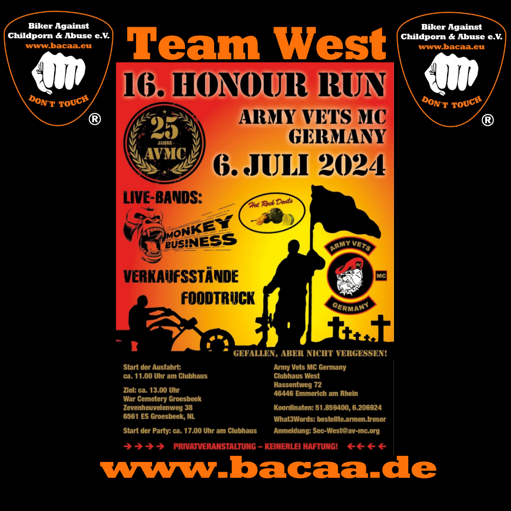NRW – 16. Honour Run / 25 Jahre Army Vets MC 🗓 🗺