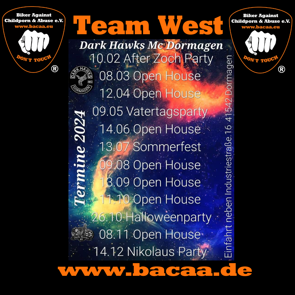 NRW – Sommerfest Dark Hawks MC Dormagen 🗓 🗺