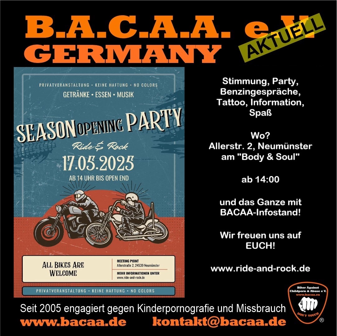 Saisoneröffnung Ride & Rock in Neumünster mit BACAA-Infostand