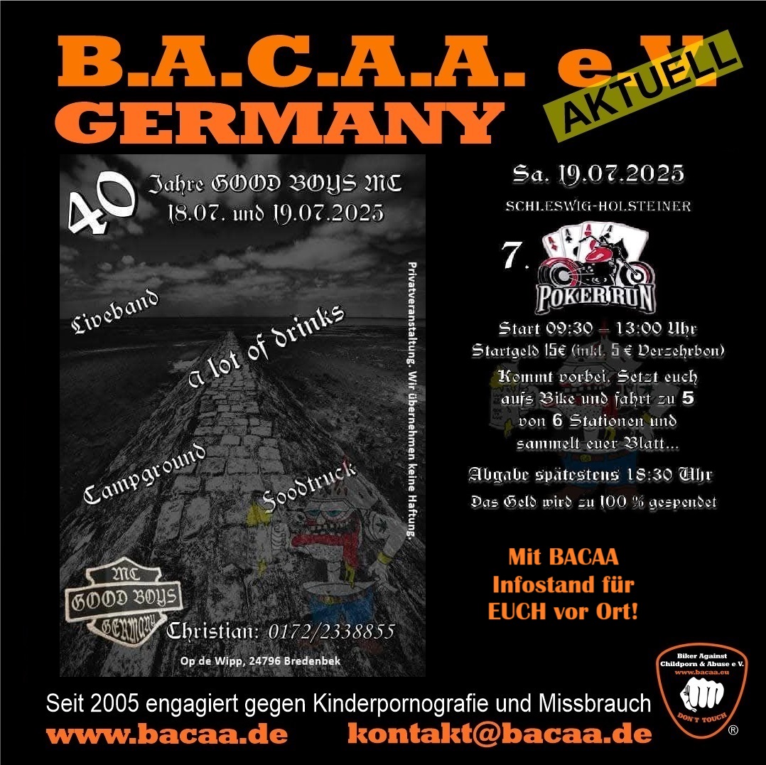 40 Jahre Good Boys MC mit Poker-Run und BACAA-Infostand