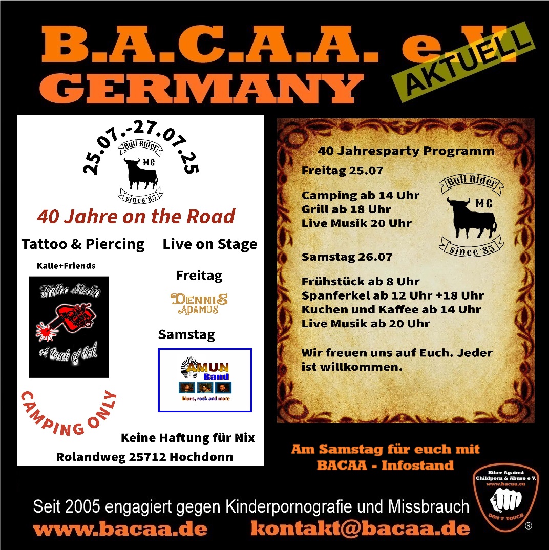 40 Jahre Bull Rider MC mit  BACAA-Infostand