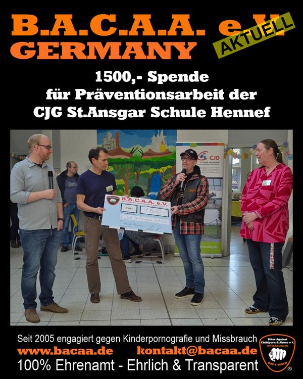 Spende über 1500,-           an CJG St.Ansgar