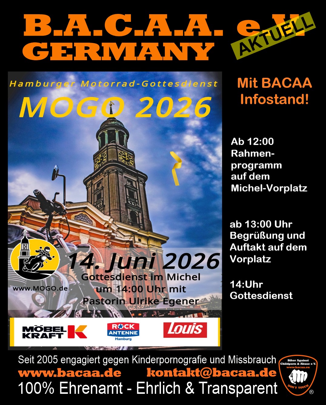 Hamburger MOGO mit BACAA-Infostand