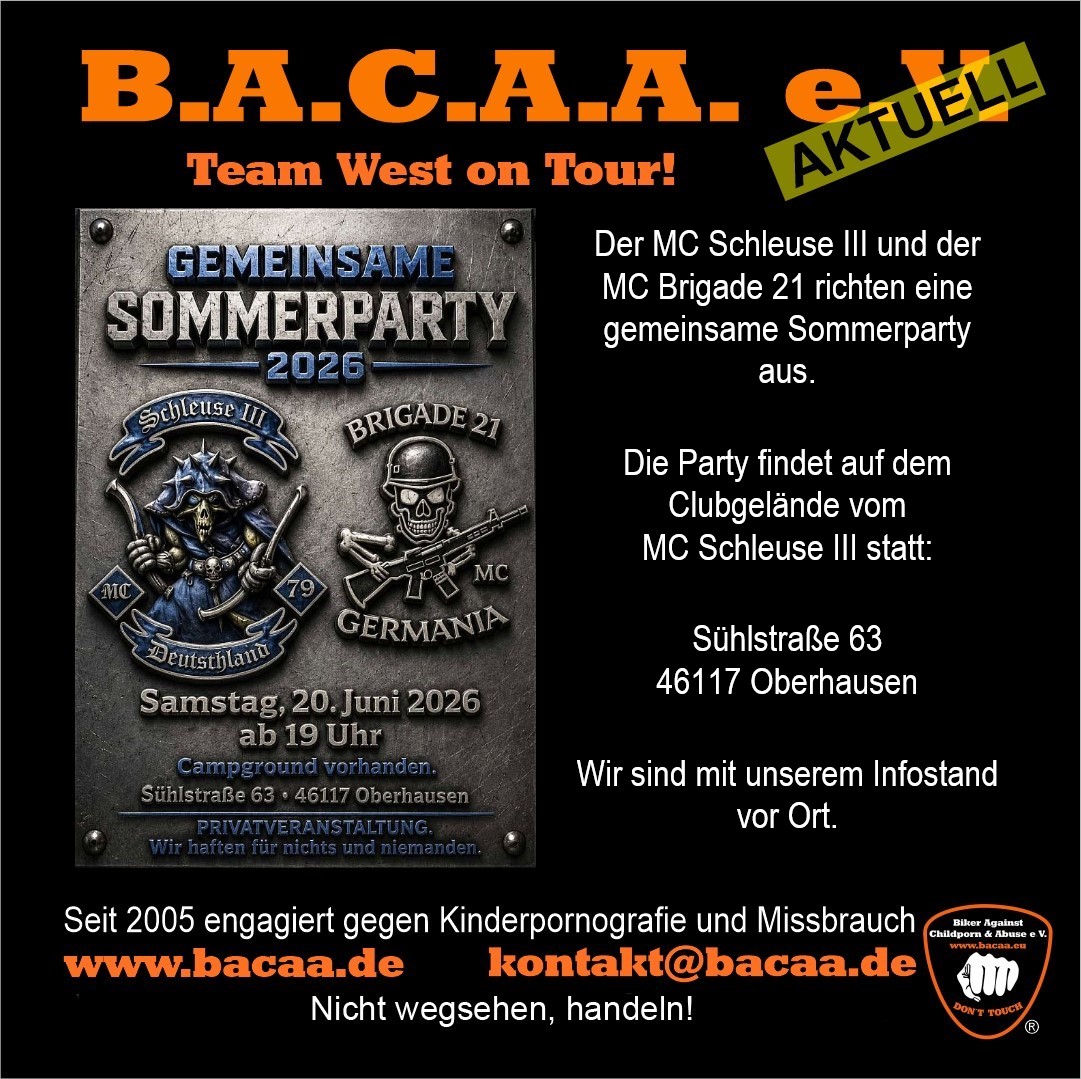 Gemeinsame Sommerparty des MC Schleuse III und des MC Brigade 21 in Oberhausen (NRW)